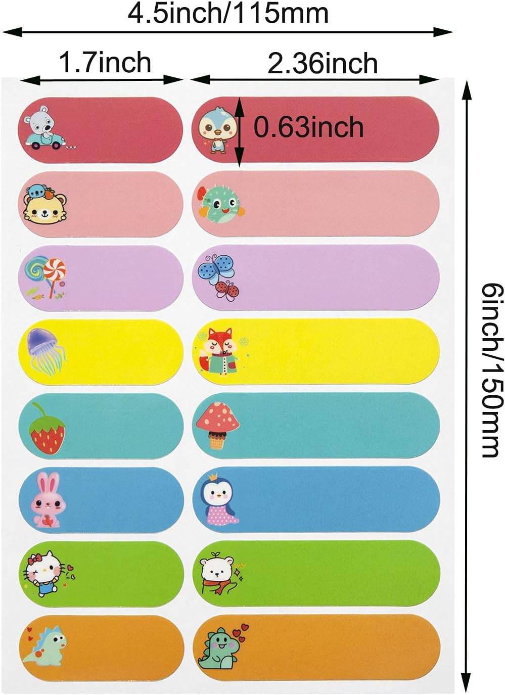 Name Label Stickers for Kids Stuff School Supplies, 64 PCS Baby Bottle Labels for Daycare, Waterproof Daycare Labels Self-Laminating, Dishwasher Safe, Toddler Preschool Labels for Sippy Cup, Lunch Box