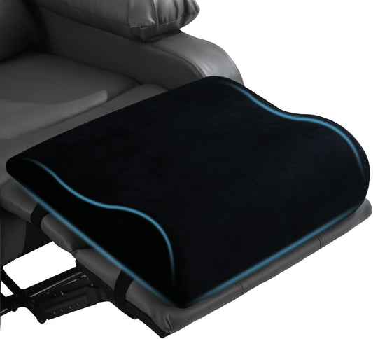 HOMBYS Extra Large Recliner Leg Pillow, Foam Foot Rest Cushion Wave Shape Recliner Footrest Extender, Multi Purpose Back & Lumbar Support Pillow for Bed, Sofa Couch, (Black)