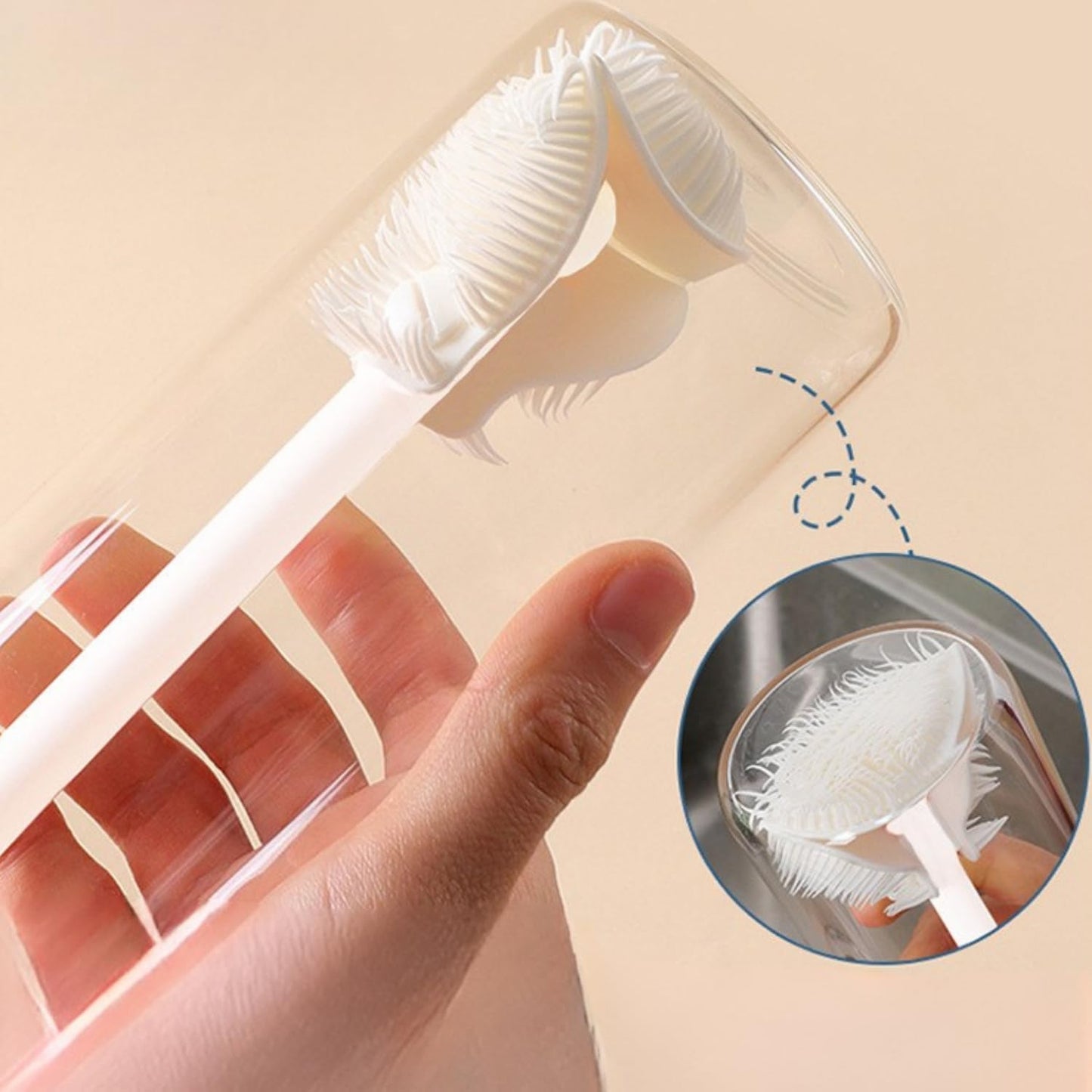 360° Flexible Silicone Bottle Brush with Long Handle, Deep Cleaning Brush for Long Bottle, Narrow Neck Bottle, Water Bottles, Baby Bottles, Flasks (3PCS)