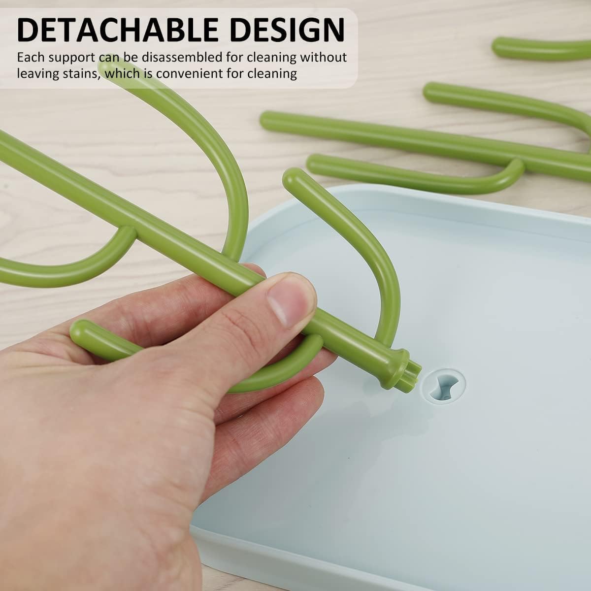 Baby Essentials,Bottle Drying Rack,Baby Bottle Drying Rack,Drying Rack for Kitchen Counter,Detachable Bottle Dryer Holder with Base.for Nipples,Cups,Pump Parts and Accessories(Green)