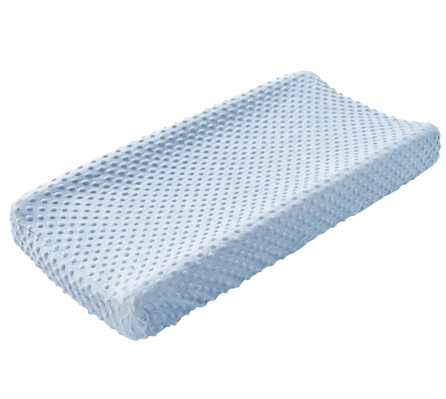 Solid Changing Table Pad Cover Cradle Sheet, Fits 32"/34''x16 Contoured Diaper Changing Pad, Ultra Soft Cozy Dots Plush Changing Table Covers, Breathable Wipeable Removable (Blue)