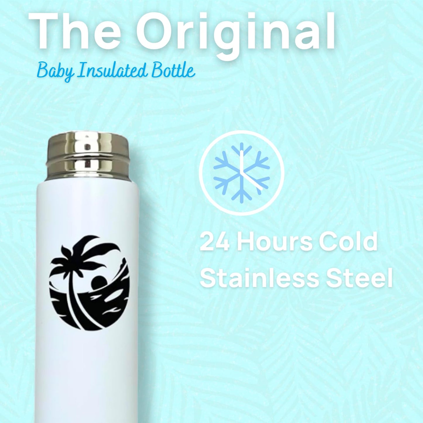 Versatile Waiu Insulated Baby Bottle | 4 oz & 6 oz Sizes | Keeps Drinks Hot for 8 Hours, Cold for 24 Hours | BPA-Free | Multiple Colors Available (White, 6 oz.)