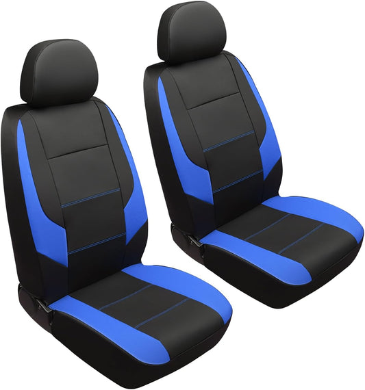 GIANT PANDA Front Car Seat Cover for Kia, Leather Bucket Seat Protectors Waterproof, Custom Fit Kia Sorento Sportage Forte Telluride K5 Seltos Soul Optima Carnival (2-Pack Blue)