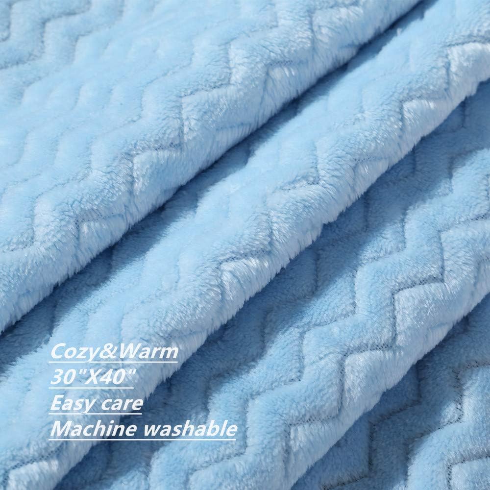 CREVENT 30''X40'' Soft Cozy Warm Baby Blankets for Boys Girls Solid Color - All Season Use - Newborn Essentials (Wave Blue)