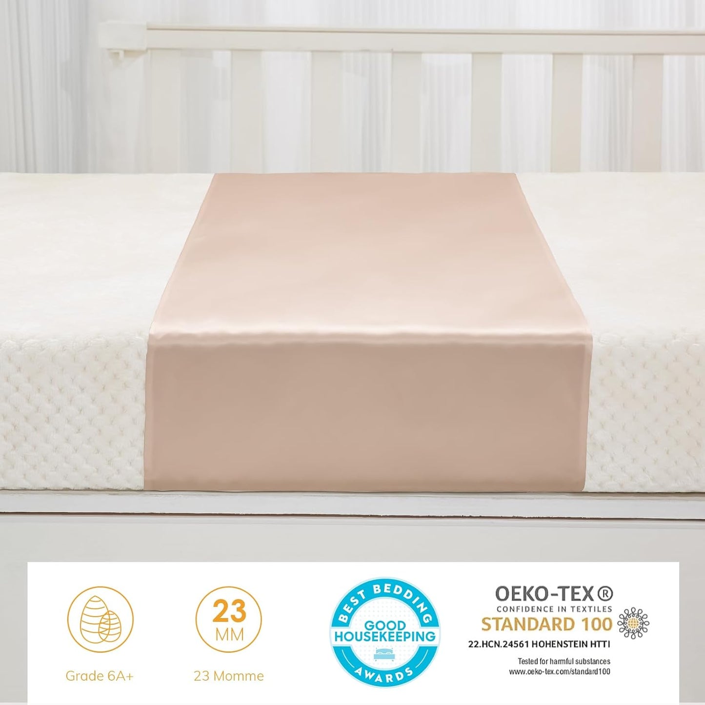 PROMEED 100% Mulberry Silk Bassinet Sleeve Sheet for Baby Hairloss and Bald Spot, Oeko-TEX Certified 23 Momme Silk Dinosaur Crib Sheets for Baby Boys (White Dinosaur)