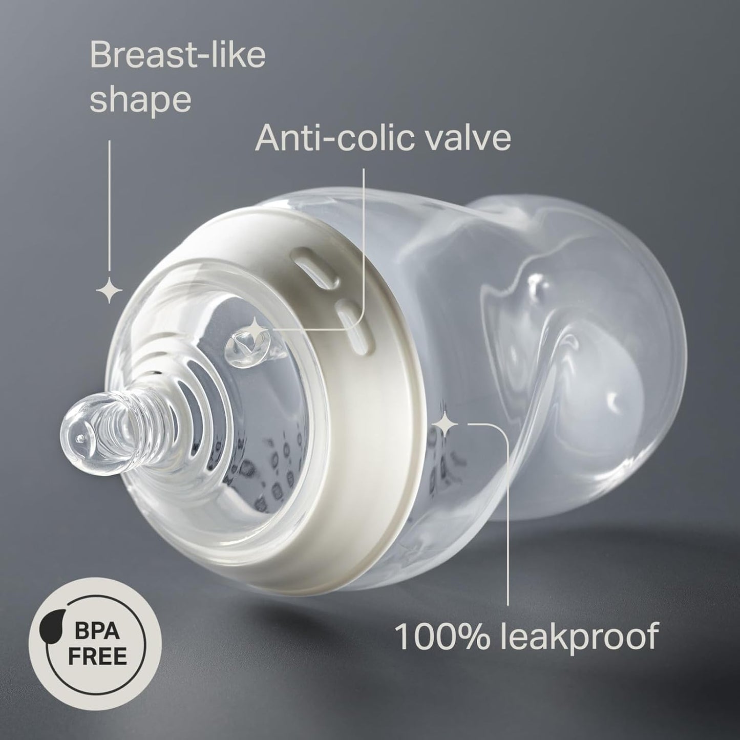 Tommee Tippee Natural Start Baby's First Bottle and Pacifier 8 Piece Set, 2 x 5oz and 2 x 9oz Anti-Colic BPA Free Bottles, 2 Extra Slow and Medium Flow Nipples, 2, 0-6 Month Pacifiers, Clear