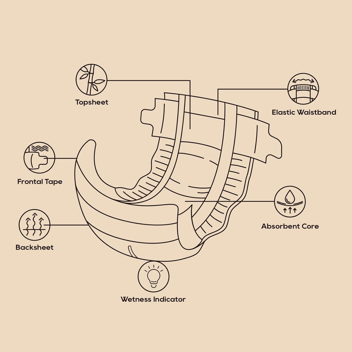 ECO BOOM Size 2 Diapers, Bamboo Viscose Diapers, Sustainable, Paper Packaging