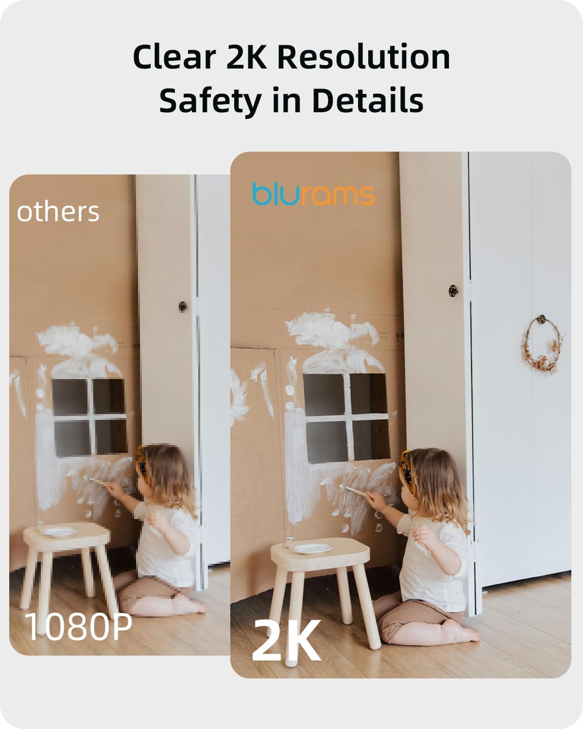 blurams Security Camera 2K, Baby Monitor Dog Camera 360-degree for Home Security w/Smart Motion Tracking, Phone App, IR Night Vision, Siren, Works with Alexa & Google Assistant & IFTTT, 2-Way Audio
