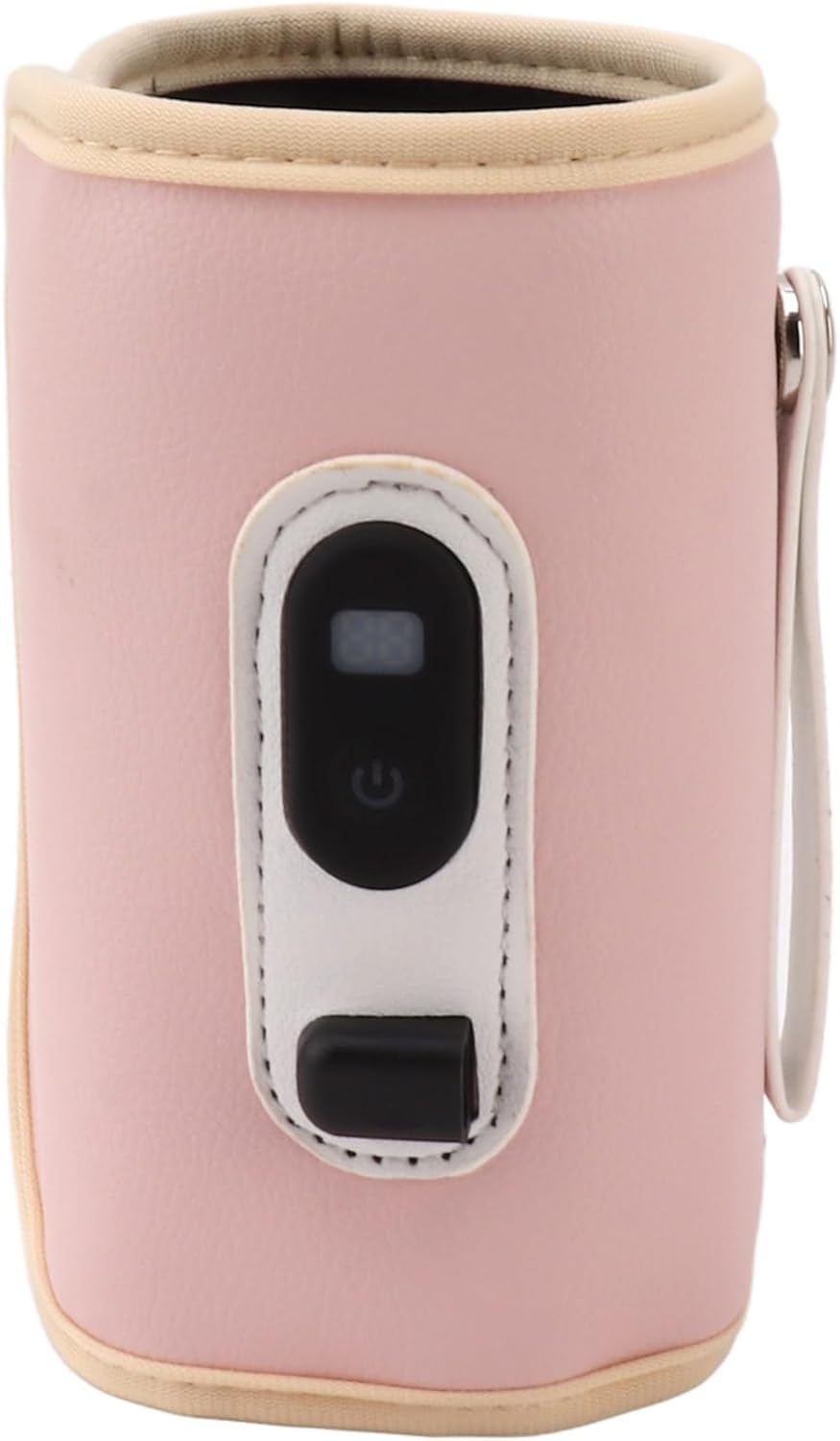 Portable Baby Bottle Warmer, 5 Temperature Adjustable USB Breastmilk Bottle Heater with USB Cable for Travel Baby Feeding on The Go(Pink)