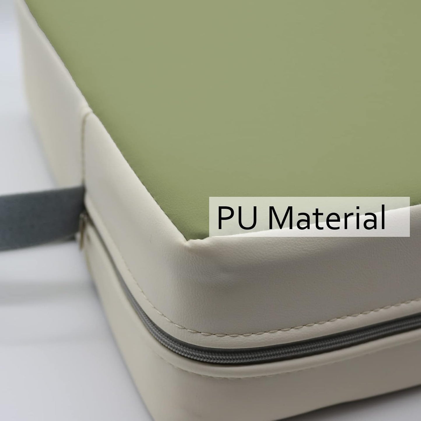 Booster Seat for Dining Table, PU Anti-Scratch Easy Cleaning Kids Toddler Booster Seat for Table, Portable Travel Increasing Cushion for Chair - Green