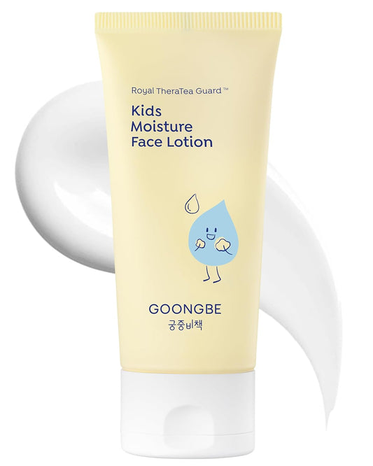 GOONGBE Kids' Moisture Face Lotion - Korean Kids Daily Face Moisturizer - 8hr Moisturizing Refreshing Cream Type Lotion with Cica and Allantoin - Allergen Free Scent, 2.7 fl.oz.