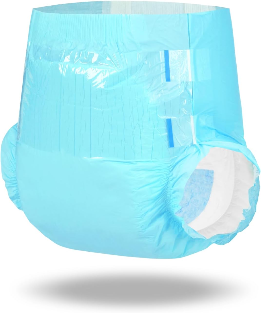 Littleforbig Adjustable Tapes Adult Diaper 2 Pieces - ABDry Ultra Absorbent Diapers Blue (Medium 28"-38")