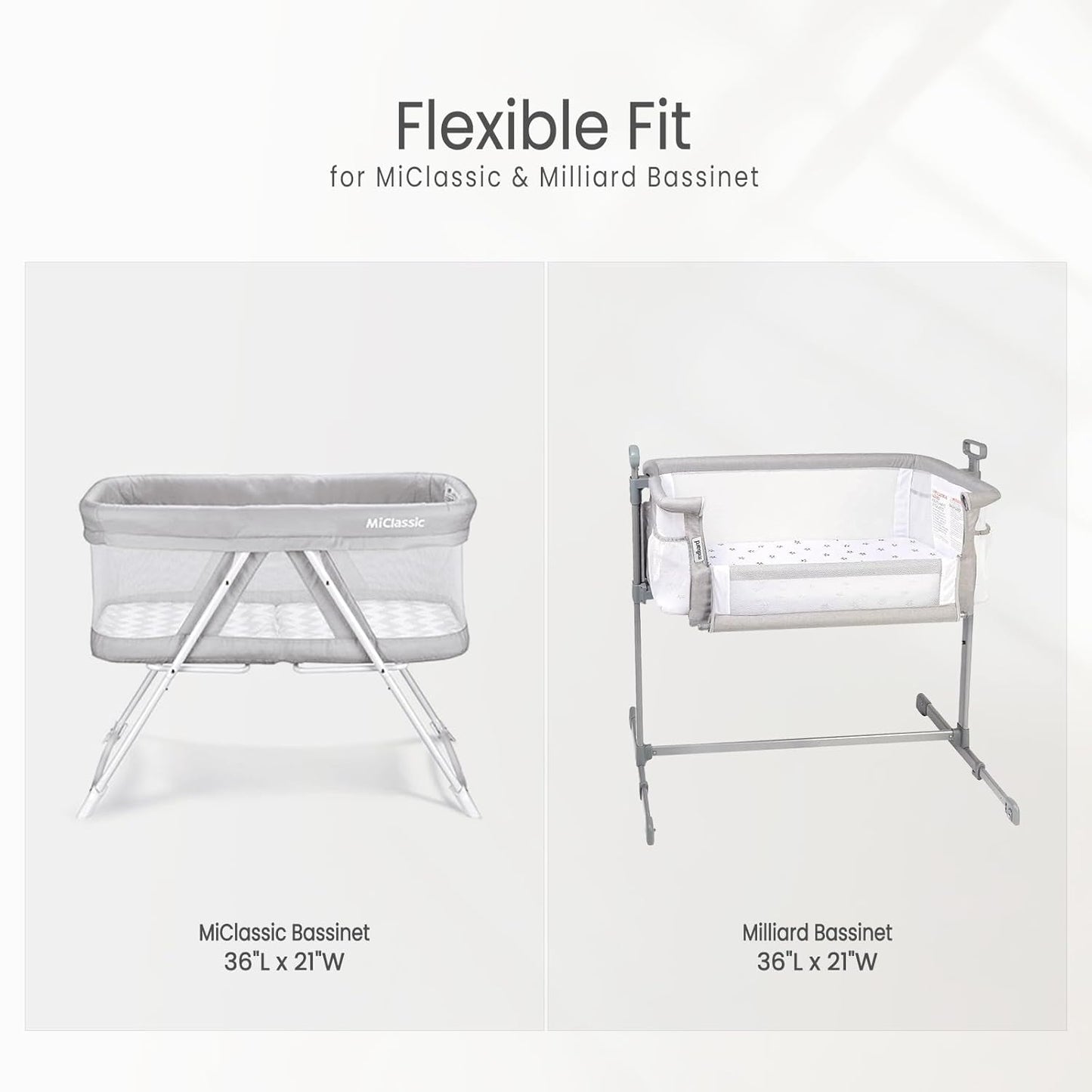 lulumoon Muslin Bassinet Sheets Baby: Cotton Bedside Sleeper Bassinet Sheets Fitted for MiClassic & Milliard Bassinet