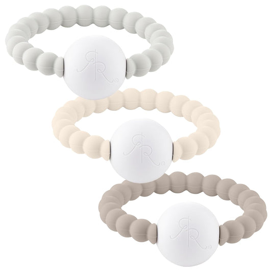 Ryan and Rose Cutie Teether Rattle (Pebble (3 Pack))