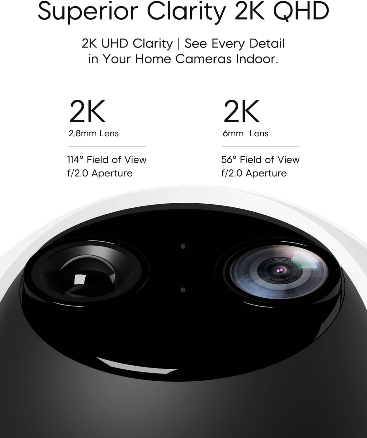 VSTARCAM Security Camera Indoor, Dual Cameras, 2K QHD Security Camera with 10× Zoom, 360° Camera, Baby Monitor, Pet Camera, Human/Pet Detection, AI Tracking, 2.4G Wi-Fi, 2-Way Audio, Plug in
