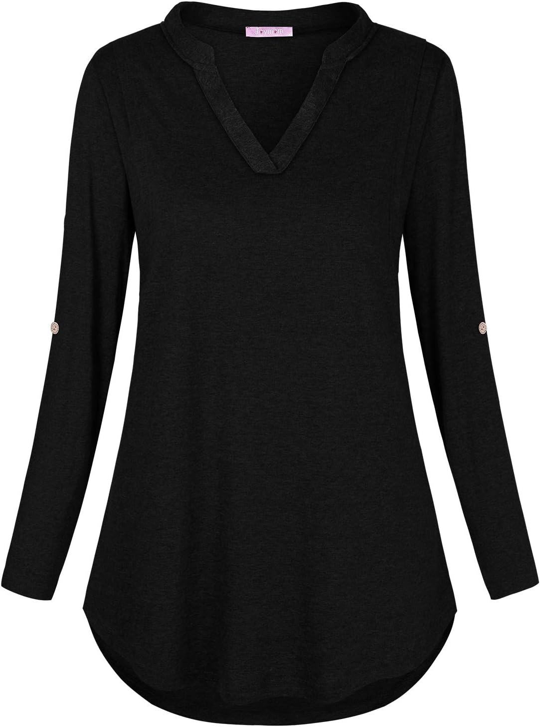 Joymom Maternity Rolled Long Sleeve Nursing Tops Tunic Blouses Breastfeeding