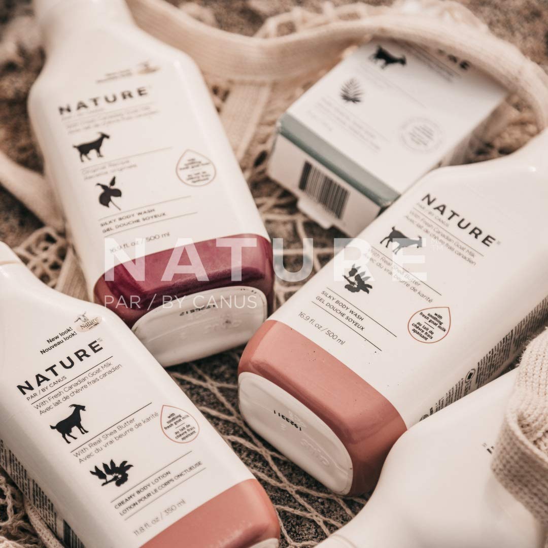 Nature by Canus, Natural Cleanser, Moisturizing Shea Butter Body wash with Goat Milk, for dry skin types 16.9 Fl Oz