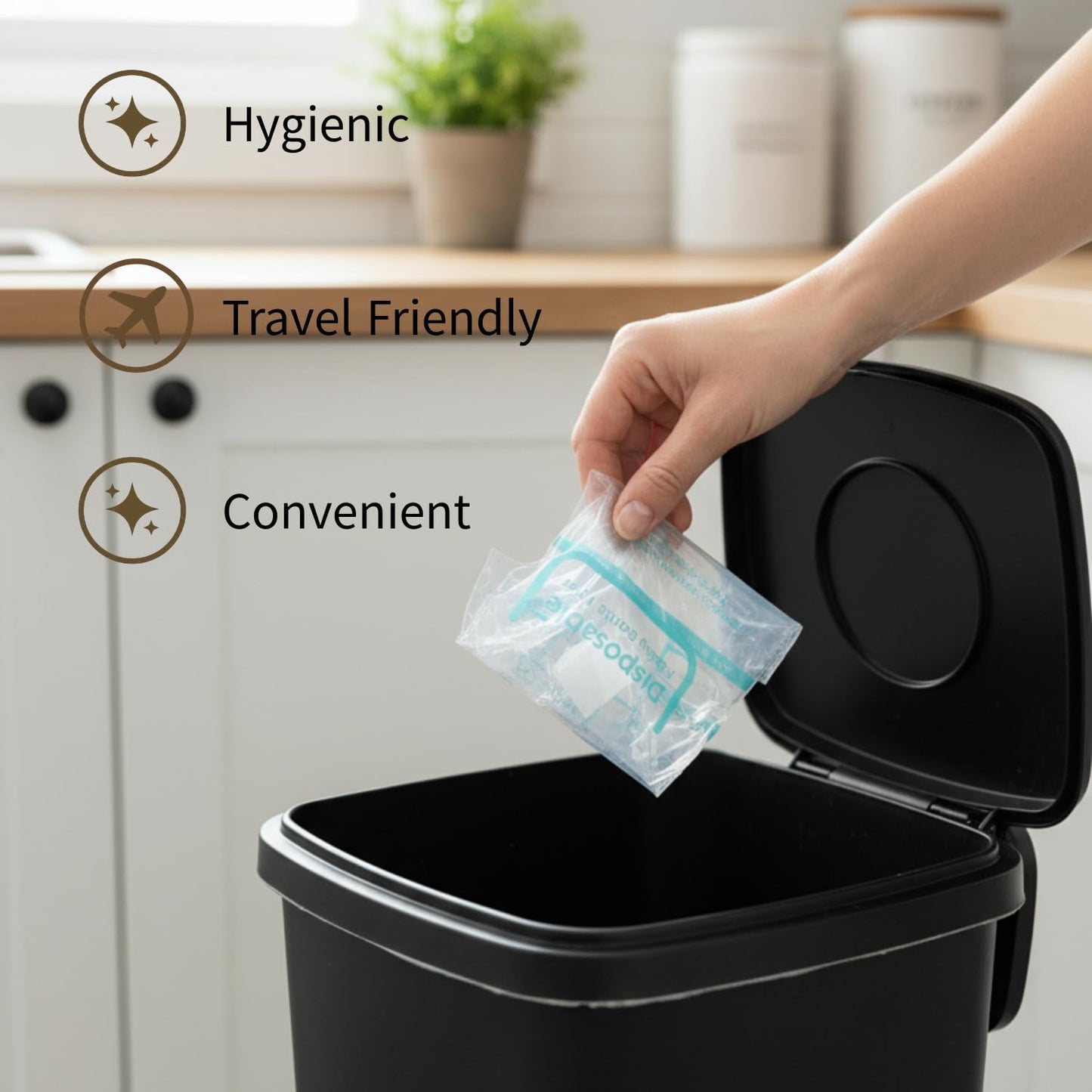 MOTHER-K Disposable Baby Bottle Liner, Must-Have Baby Travel Essentials, BPA Free & Anti-Colic (8oz, 100pcs)
