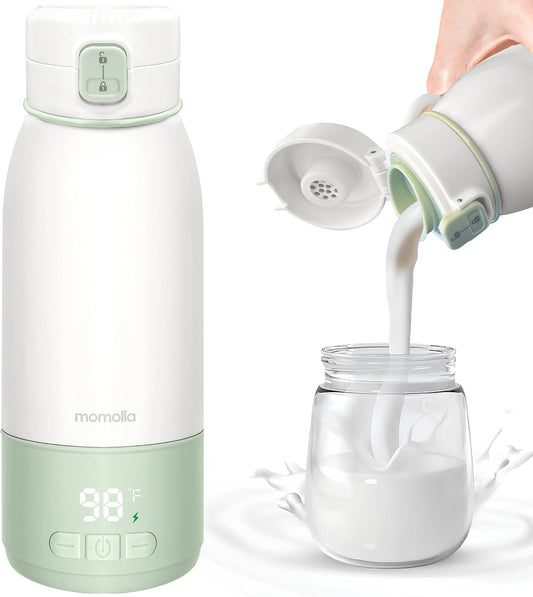 Portable Bottle Warmer for Travel, 17 oz, Temp Control 95F to 131F, Rechargeable On The Go, Ideal for Travel, Outdoors, Car