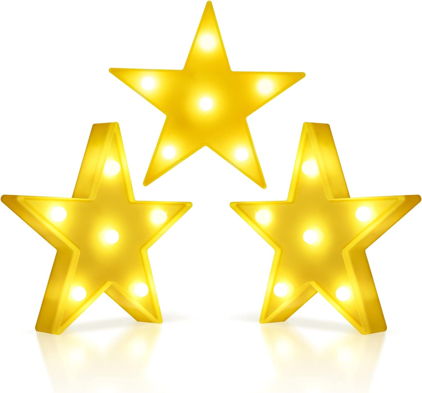 3 Pcs LED Stars Night Light Can Be Hung On The Wall Kids Room Room Light, Suitable for Birthday Party Holiday Decoration Baby Room Nursery Decoration (Stars)