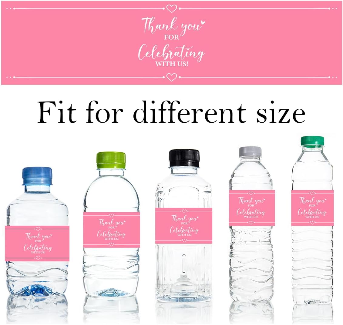 100PCS Wedding Water Bottle Labels Waterproof Greenery Floral Wraps Sticker for Water Bottle Baby Shower Bottle Label for Bridal Shower Party Thanks A17