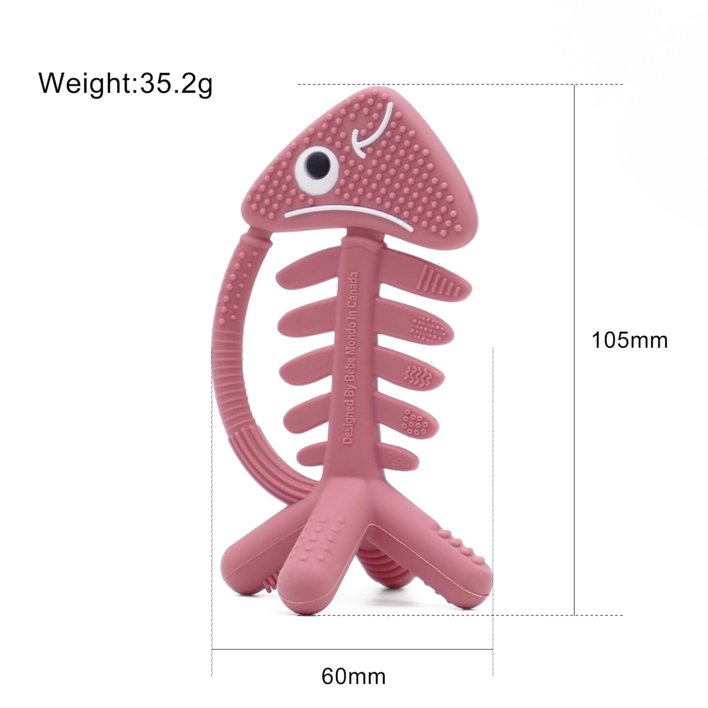 3in1 Infant Toys, Baby Teething Toys 3-6 6-12 Months, Teethers for Babies 3-6-12 Months,for Teething Relief,Baby Gifts Teether, Silicone,Sensory Toys 0-6 Months,USA Patent Pending,Fish,Rose Pink