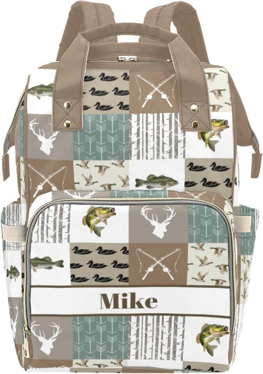 Personalized Hunting Them Diaper Bag with Name – Custom Baby Bag, Nursing Tote Backpack for Mom, Custom Name Mommy Daypack, Shower Gift for Baby