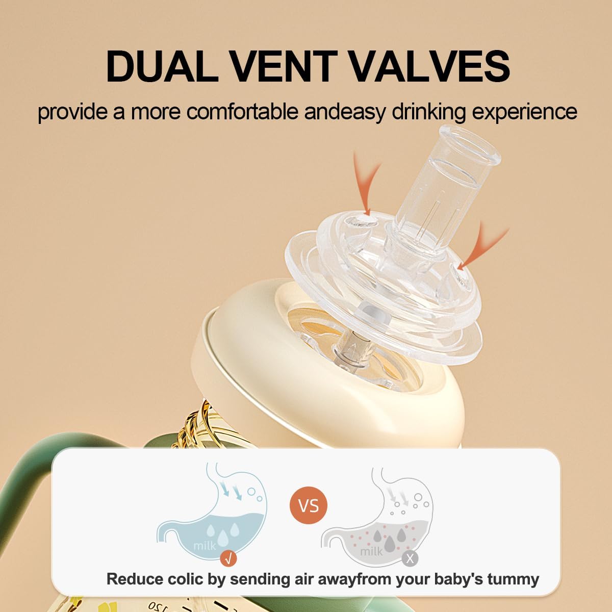 Sippy Cup, Weighted Straw Baby Trainer Cup, Toddler Drinks Water Bottle with Leakproof Spout for 6+, No Spill Learner Cup 240ml/8oz