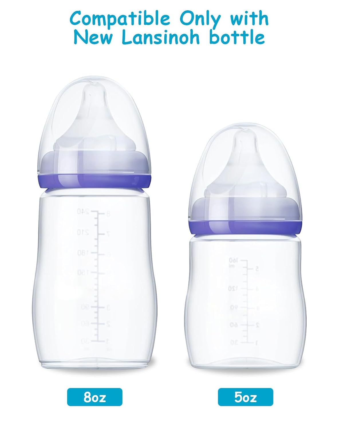 Sippy Cup Soft Spout Conversion Kit for Lansinoh Baby Bottle, Toddler Transition Kit with Silicone Sippy Spout Nipple, Weighted Straw, Bottle Handle, Cleaning Brush, 3 Pack, 6m+