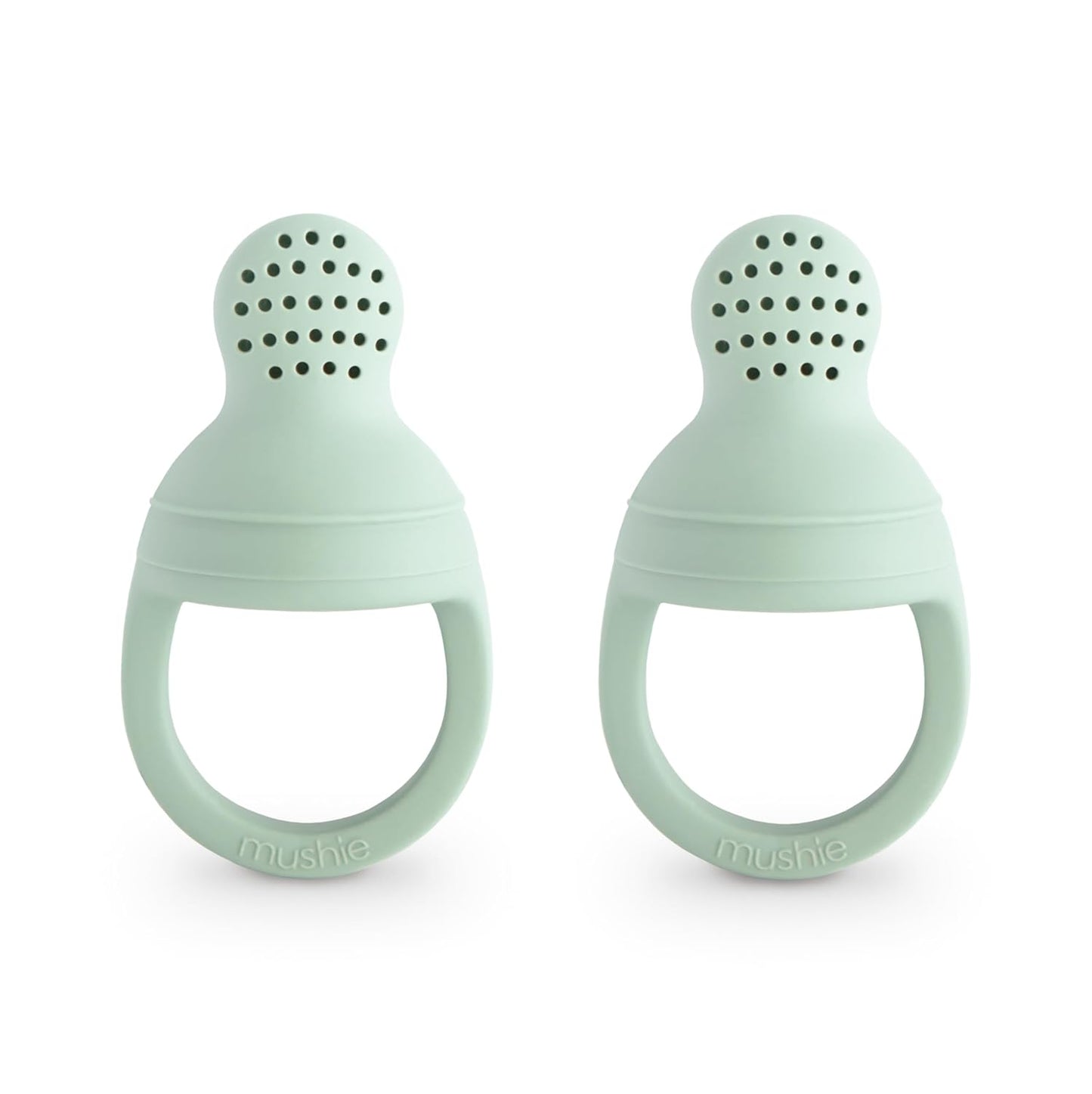 mushie Silicone Baby Fresh Fruit & Food Feeder Pacifier | 6 Months+ (Cambridge Blue)