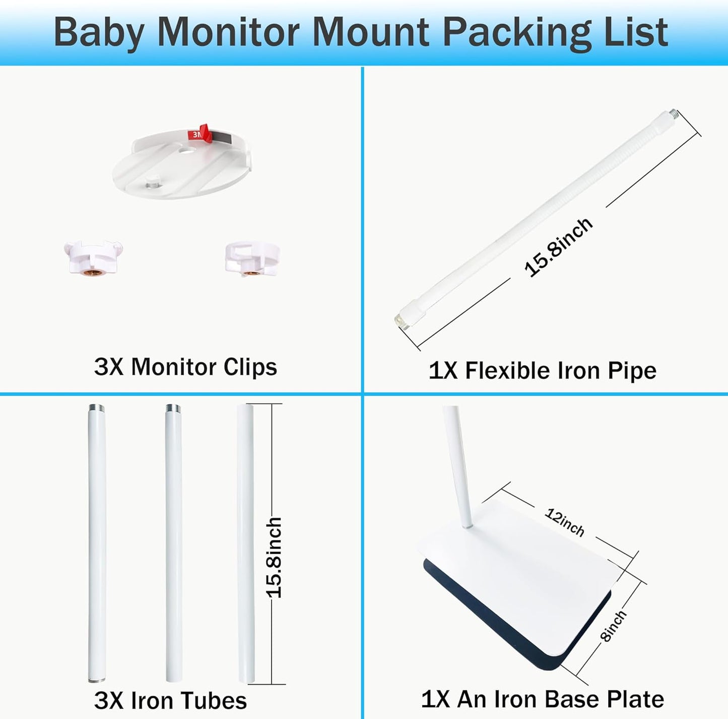GUCHO Baby Monitor Mount Floor Stand Holder Compatible with Hellobaby HB6550/HB65/HB6339/HB40/HB6081/HB66/HB6351,Infant Optics DXR-8/8 Pro,Nanit,OKAIDI,Universal Flex Stand Baby Camera Mount