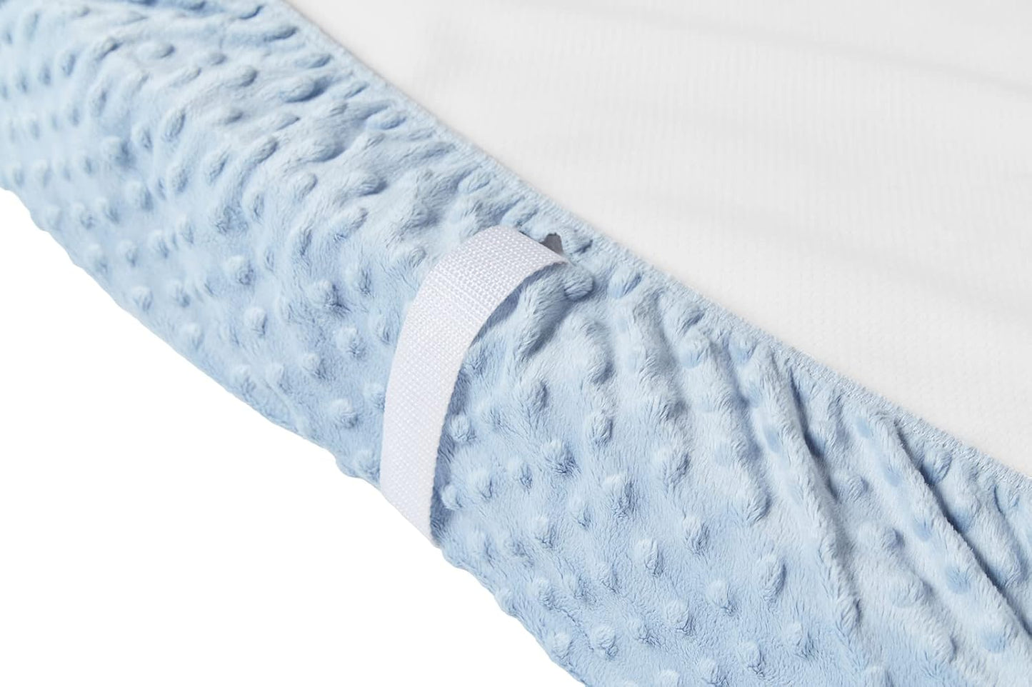 Solid Changing Table Pad Cover Cradle Sheet, Fits 32"/34''x16 Contoured Diaper Changing Pad, Ultra Soft Cozy Dots Plush Changing Table Covers, Breathable Wipeable Removable (Blue)