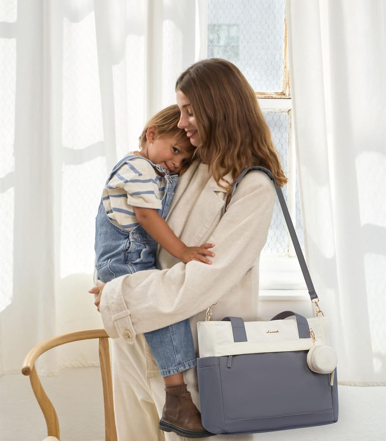 LOVEVOOK Diaper Bag Tote Large Baby Bag for Mom Hostipal and Travel Diaper Tote for Baby Boy with Pacifier Case Changing Pad