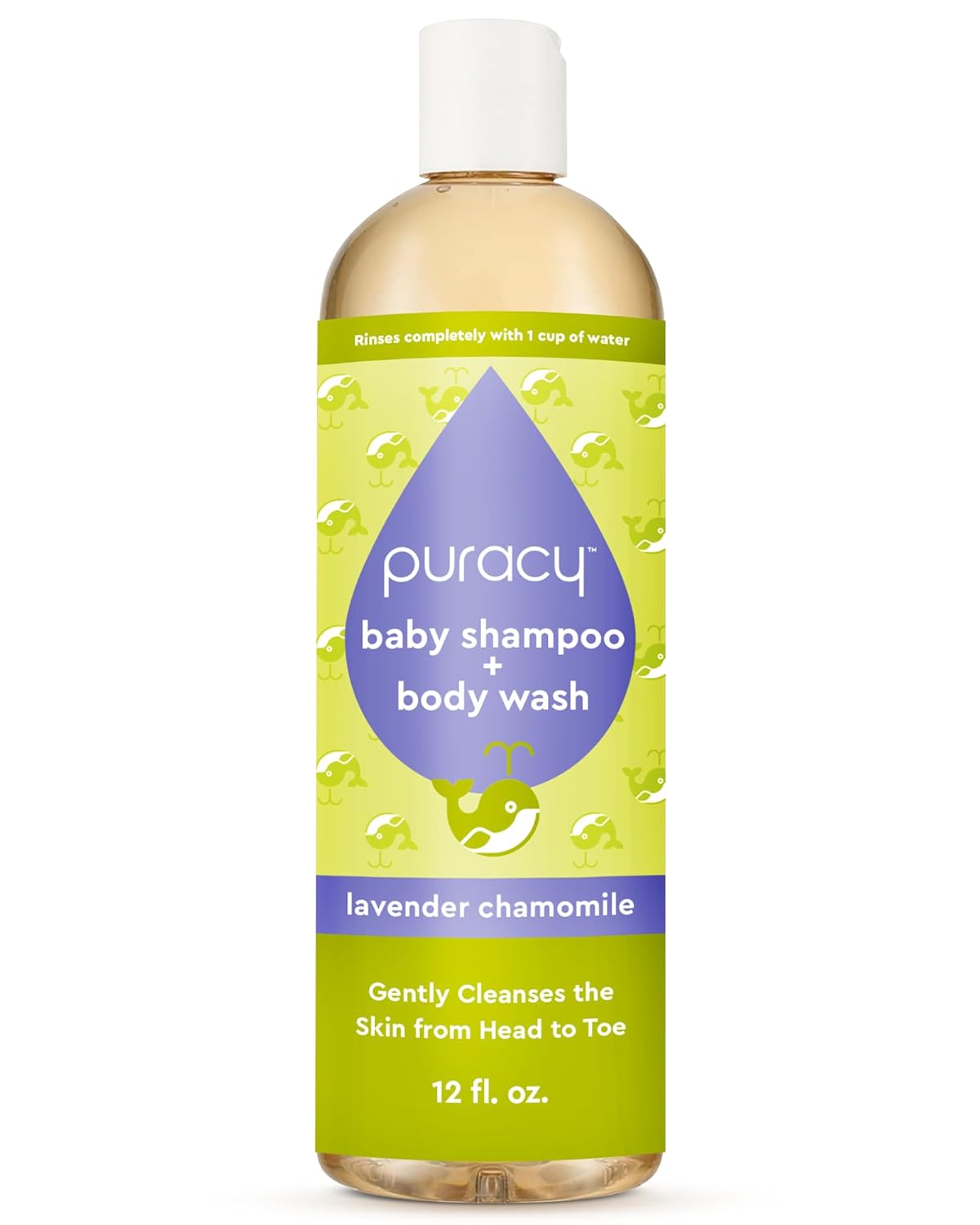 Puracy Baby Shampoo & Body Wash - Gently Scented Natural Baby Wash for Sensitive Skin -Lavender Chamomile Plant-Based Body Wash and Bath Soap For Daily Use - 12 Fl.Oz