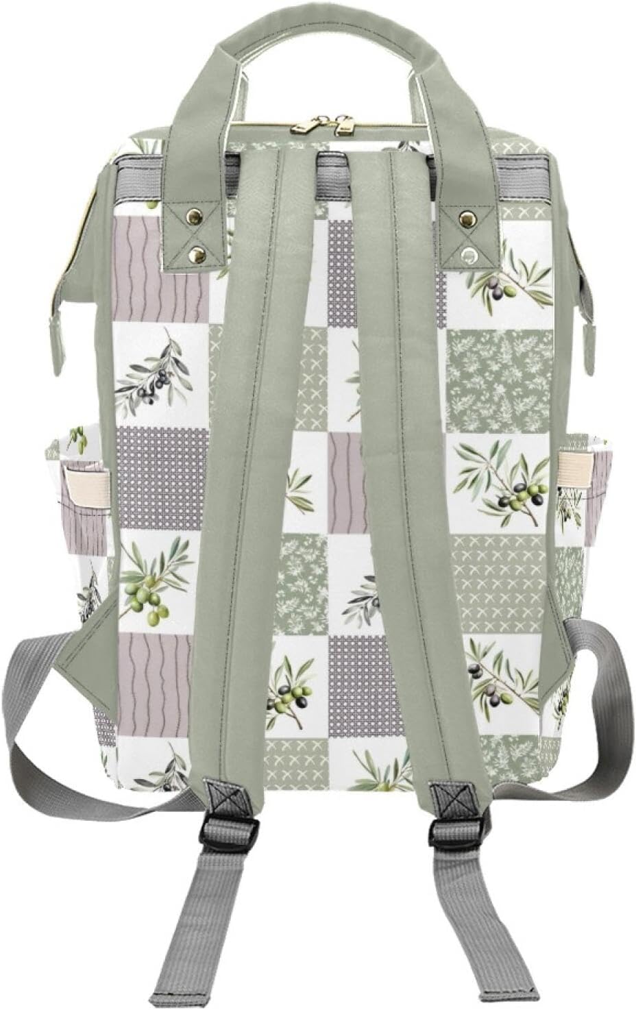 Personalized Olive Diaper Bag with Name – Custom Baby Bag, Nursing Tote Backpack for Mom, Custom Name Mommy Daypack, Shower Gift for Baby