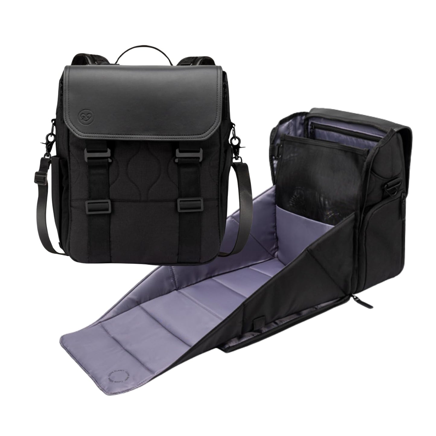 PAPERCLIP Diaper Bag Backpack with Patented Changing Station - Unisex Baby Bag for Travel - Large Eco-Friendly Diaper Bags for Mom and Dad (Forest Black)