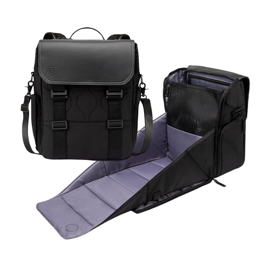 PAPERCLIP Diaper Bag Backpack with Patented Changing Station - Unisex Baby Bag for Travel - Large Eco-Friendly Diaper Bags for Mom and Dad (Forest Black)