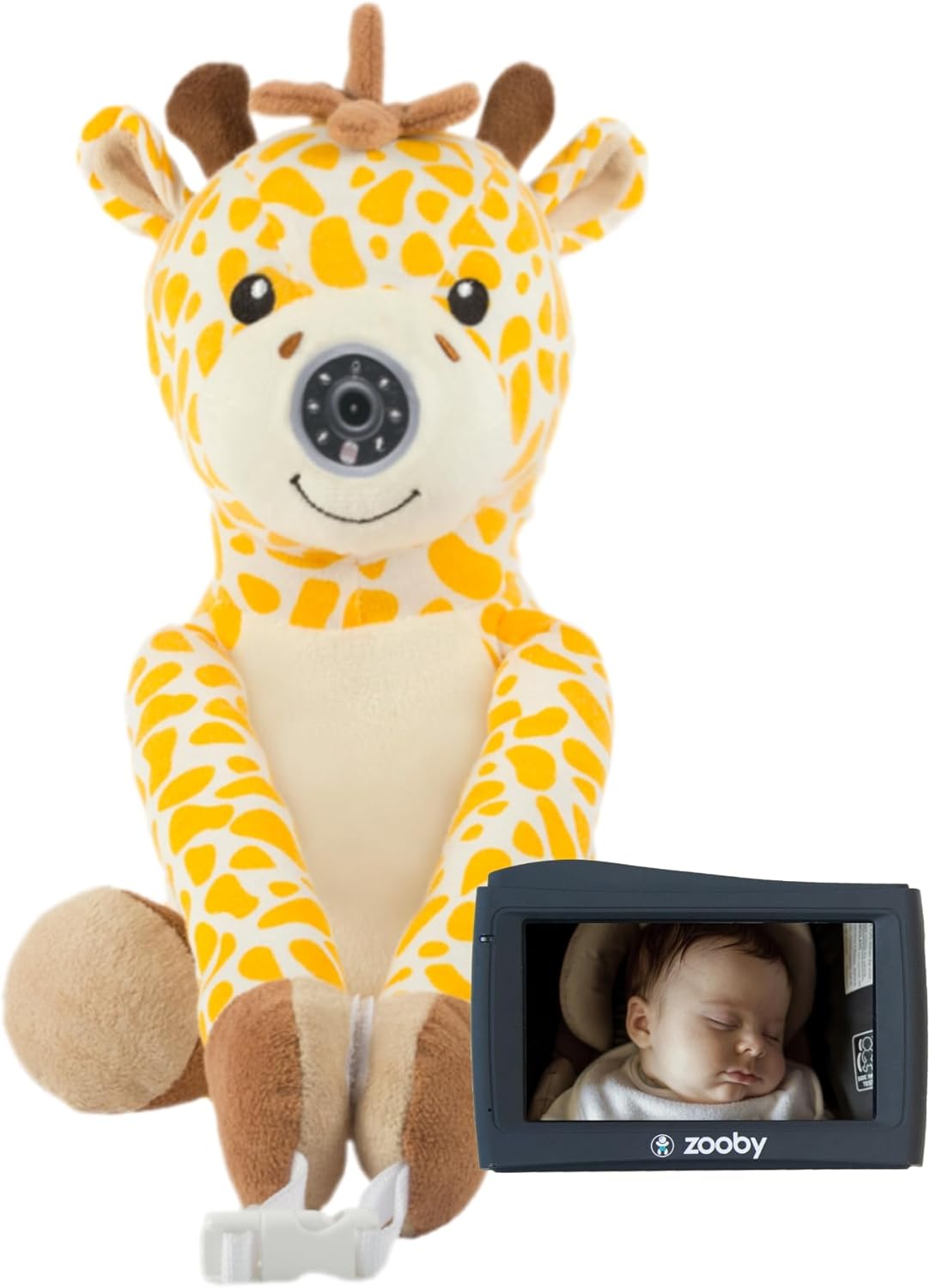 zooby Car Baby Monitor Helps Reduce Distracted Driving! Our Cuddly Plush Monitor That Babies Love Serves as a Soothing Companion for Baby so You Can Drive with Complete Peace of Mind - Jordan Giraffe