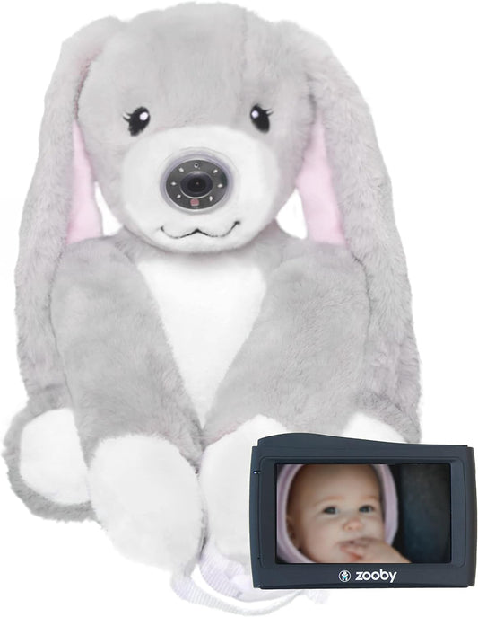 zooby Car Baby Monitor Helps Reduce Distracted Driving! Our Cuddly Plush Monitor That Babies Love Serves as a Soothing Companion for Baby so You Can Drive with Complete Peace of Mind - Bailey Bunny