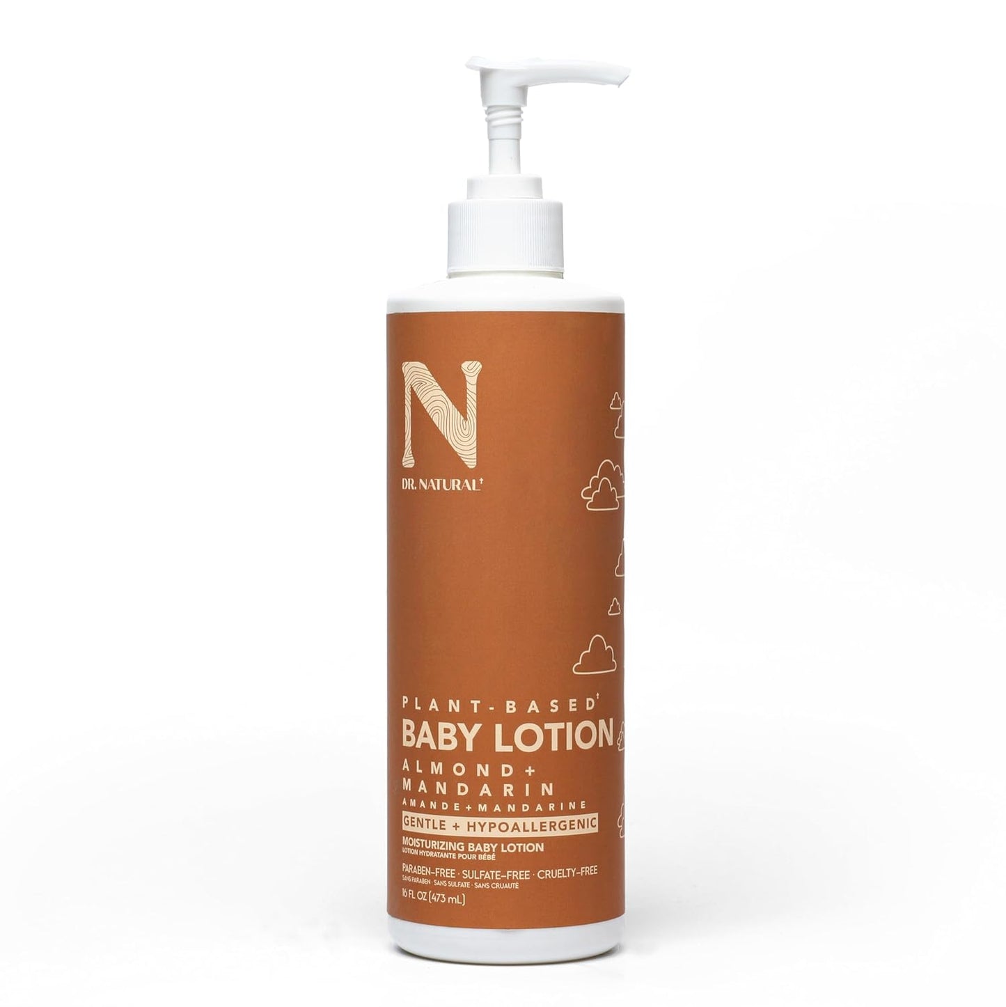 Dr. Natural Moisturizing Baby Lotion - Shea Butter Baby Lotion for Newborn and Kids - Body Lotion for Sensitive Skin - Almond and Mandarin - 16 oz