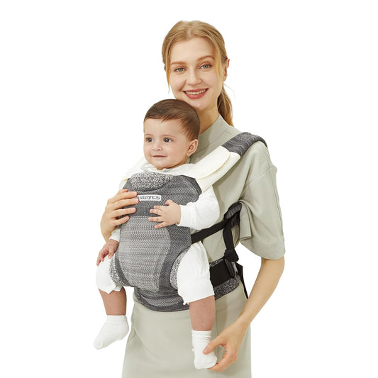 Baby Carrier Newborn to Toddler, Ergonomic, Breathable and Lightweight Newborn Carrier, Infant Carrier for 7-33 lbs, Easy Adjustable, Soft, Gray