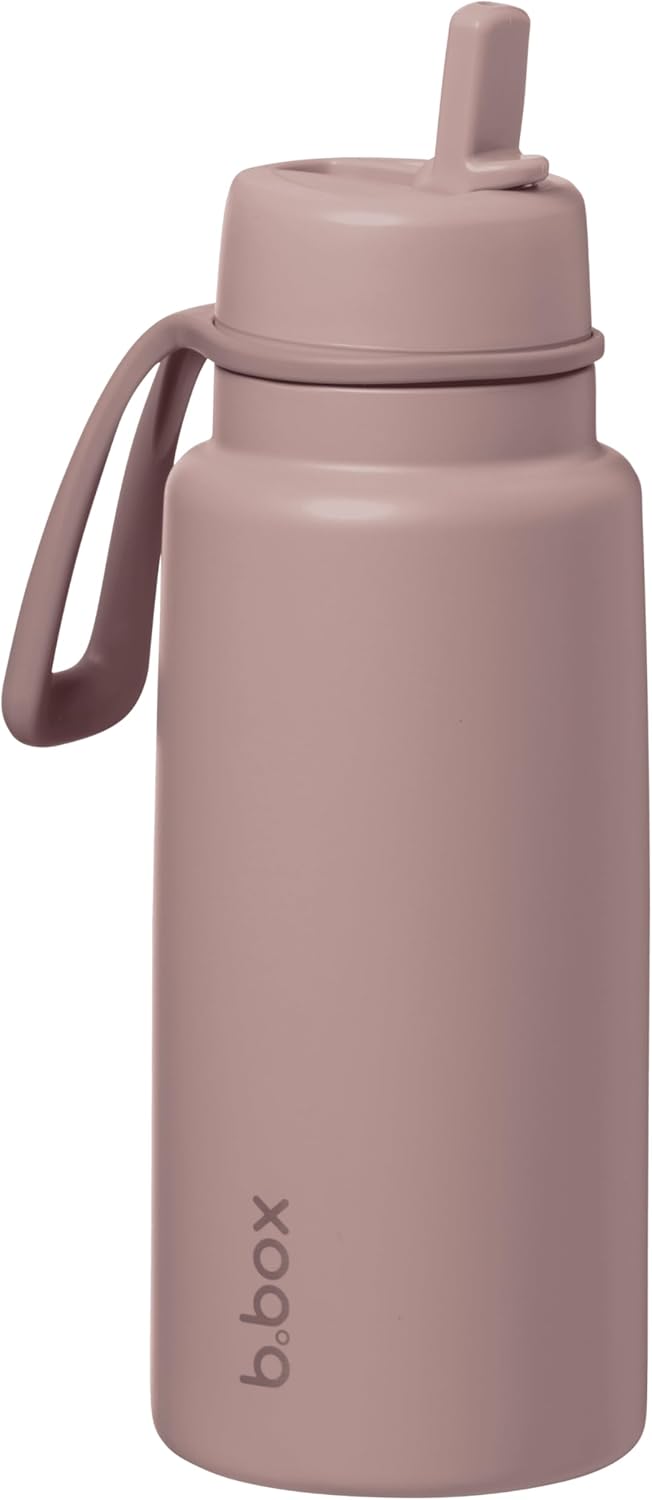 b.box Triple Insulated 34oz Water Bottle w/Stainless Steel Straw. 46 Hours Cold. Leak Proof Tumbler with Lid and Straw for Travel, Gym & School. BPA Free Sports Water Bottles.