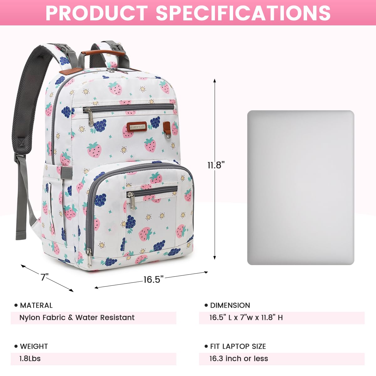Diaper Bag Backpack, Large Baby Nappy Bags with Portable Changing Pad for Boys and GirlsMultifunction Travel Baby Bag for Moms Dads, Shower Gifts Waterproof and Stylish