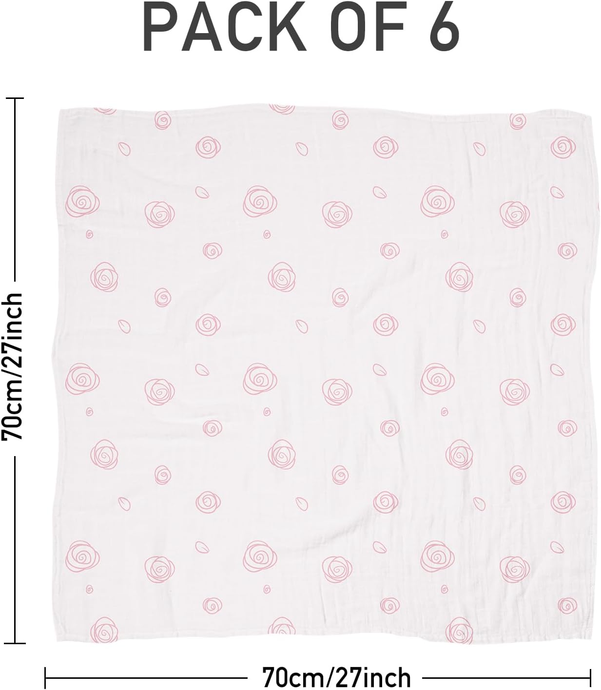 Muslin Baby Burp Cloths, Large 27 x 27 Inches Burping Cloths for Newborn Girls Boys, 6 Pack Baby Burp Rags Towel and Washcloths for Infant (Gentle Colors)