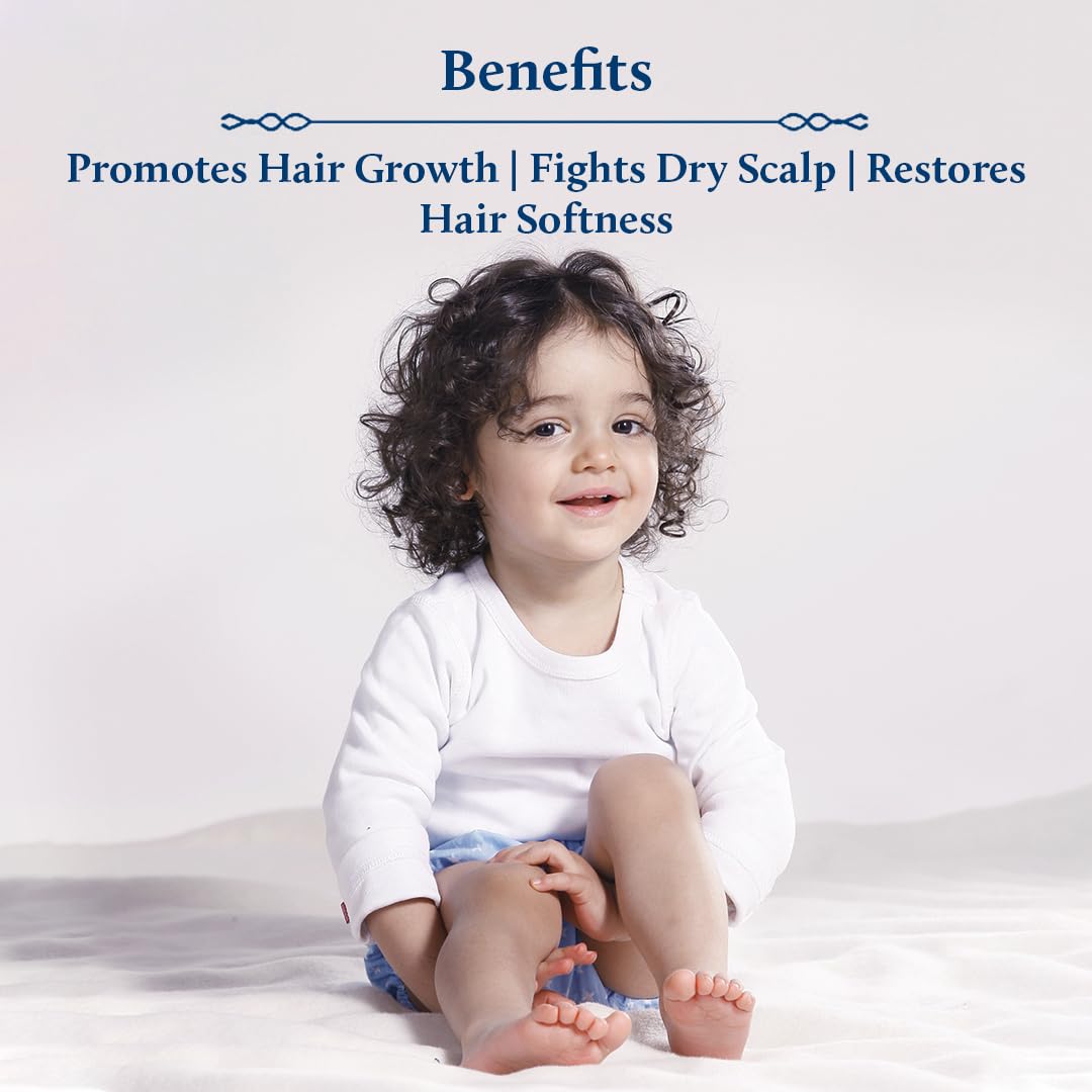 Blue Nectar Ayurvedic Baby Hair Oil with Organic Ghee, Almond Oil, Coconut Oil & Olive Oil for Hair and Scalp(18 Herbs, 3.38 Fl Oz)