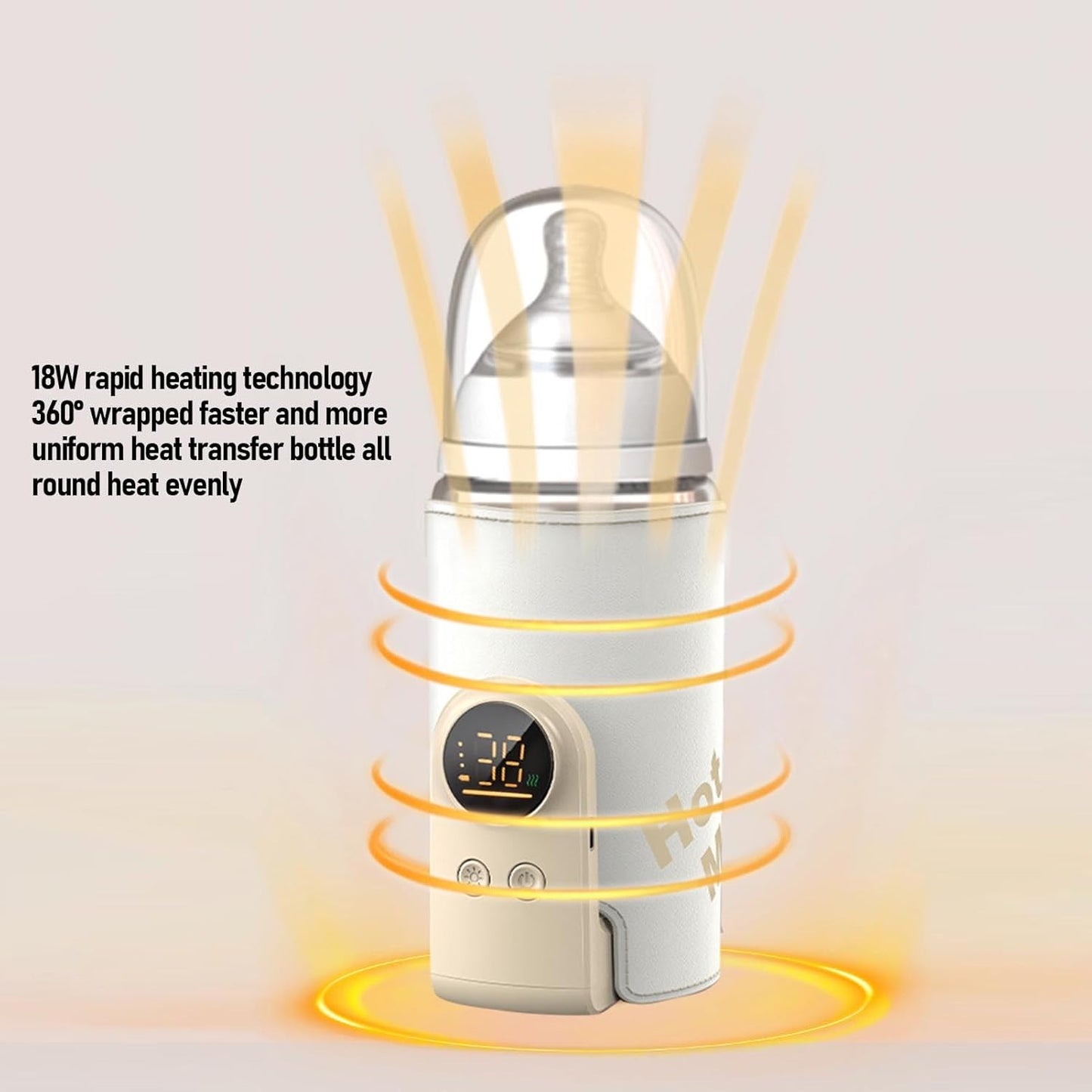 Portable Bottle Warmer for Travel,USB Type C Universal Cordless Accurate Temperature Control 6000mah8000mah10000 for Travel, Car, Outdoor (8000mah)