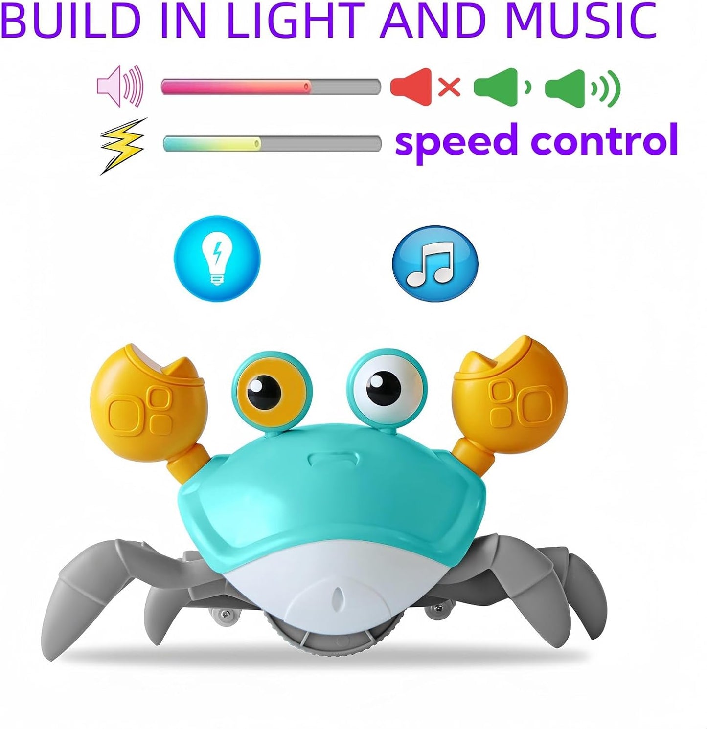Crawling Crab Baby Toy Fantastic Creatures Toys Infant Sensory Tummy time Toys 3 4 5 6 7 8 9 10 11 12 Babies boy Girl Learning Crawl 3-6 6-12 Walking Toddler Gifts for 36 Months Old (Green)