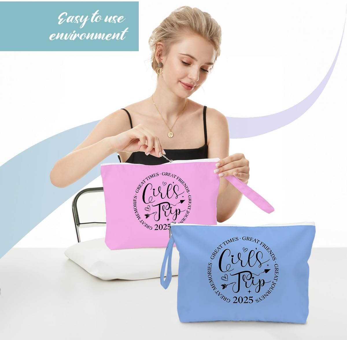 Fokongna 2PCS Girls Trip Gifts Wet Bag Wet Dry Bag Beach Bag Favors for Swimsuit Toiletry Bag Travel Essentials For Women, Beach Travel Gym Wet Dry Bag for Swimsuit Dirty Diaper Bag