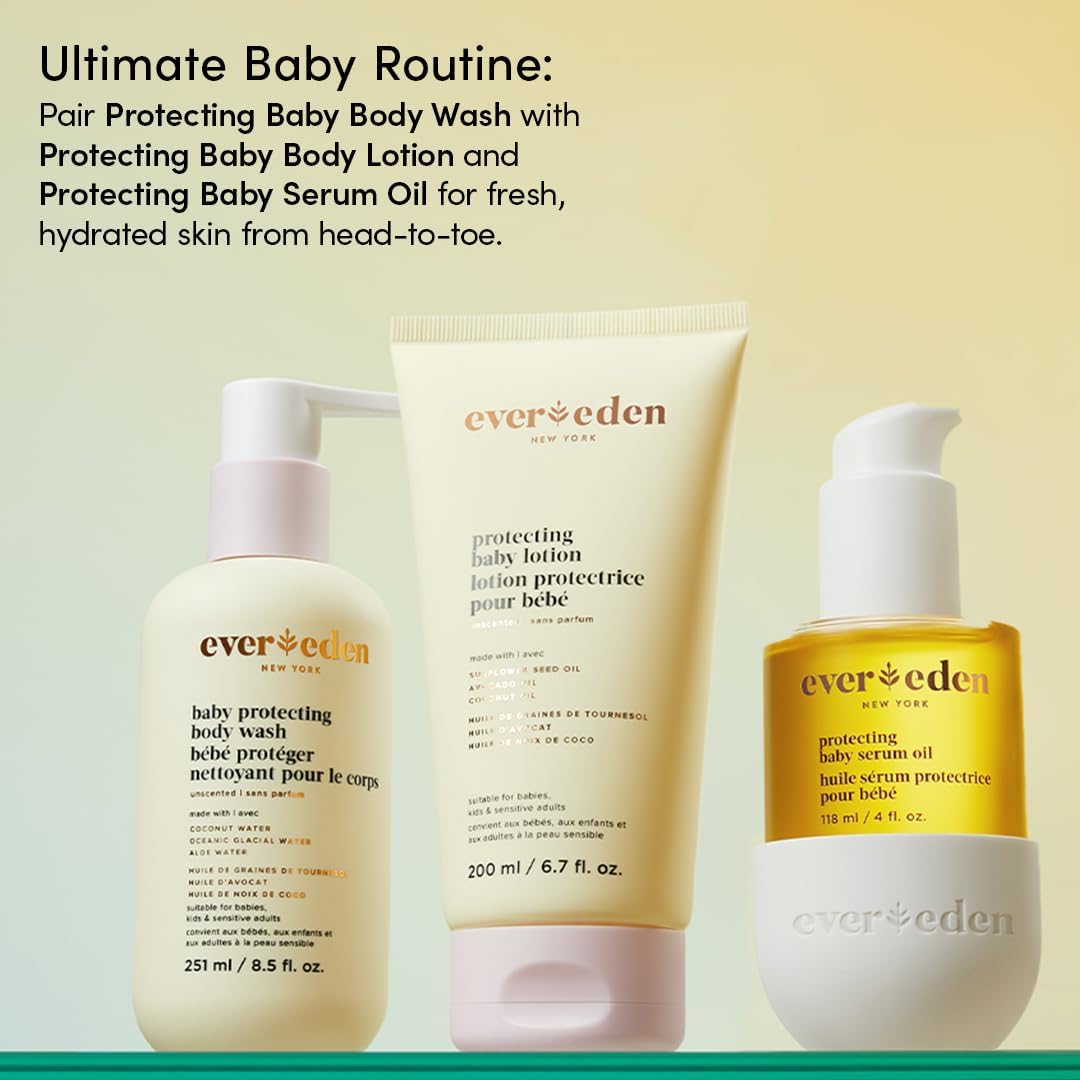 Evereden Protecting Baby Body Wash and Shampoo 8.5 oz. | Clean & Gentle Baby Care | Non-toxic & Fragrance Free