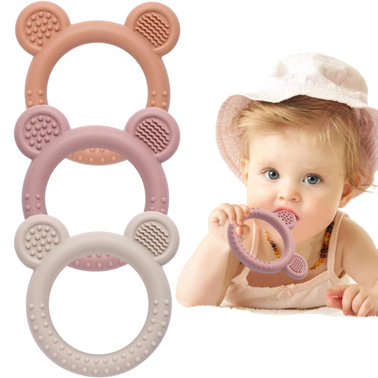 Baby Teething Toys 3-6 Months, Teethers for Babies 6-12 Months, Silicone Teething Ring Toys Easy to Grasp, Teething Relief for Baby Infant Toys, BPA Free